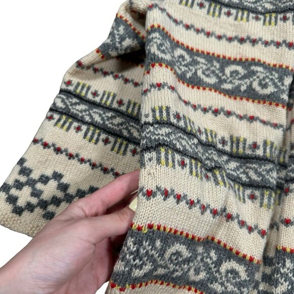 VTG Handmade in Norway Wool Cardigan Nordic Fair Isle Sweater Women's Sz M - Picture 6 of 13
